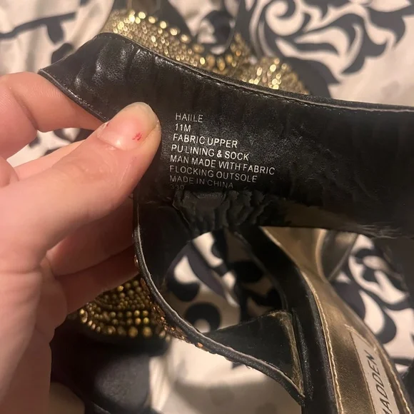 Steve Madden Gold Rhinestone Heels - Picture 4 of 5